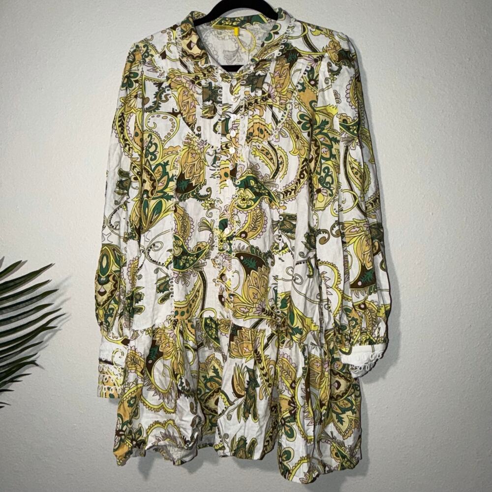 Roiii Vtg Inspired Paisley Button-Down Mini Dress Size Medium - Boho Whimsigoth